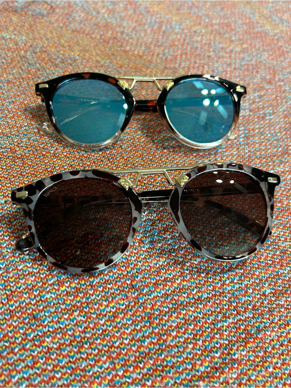 WearMe Pro WMP Skyler Tortoise Gold Double Bridge Round Sunglasses 47-25
